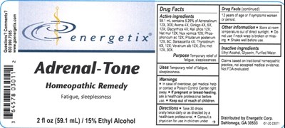 2oz Bottle Label (Energetix Adrenal Tone 2 Oz Bottle Label)